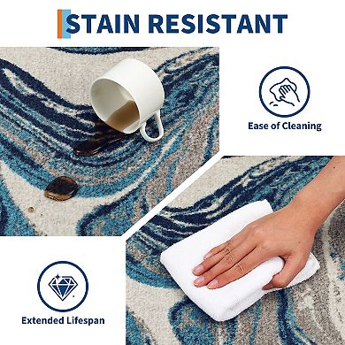 Fashionwu Modern Abstract Indoor Printed Home Aesthetic Decor Soft Area Rug for Kitchen Bedroom