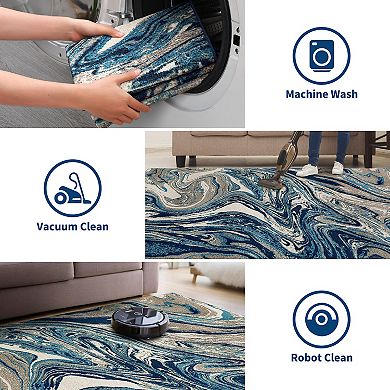 Fashionwu Modern Abstract Indoor Printed Home Aesthetic Decor Soft Area Rug for Kitchen Bedroom