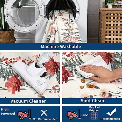 Fashionwu Living Room Modern Printed Bordered Stain Resistant Folded Area Rug for Bathroom Kitchen