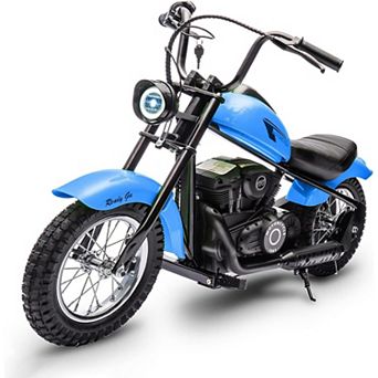 24V Electric Dirt Bike with 250w Motor, LED Lights, and Comfortable Leather Seat, Two-Speed
