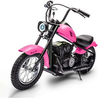 24V Electric Dirt Bike with 250w Motor, LED Lights, and Comfortable Leather Seat, Two-Speed