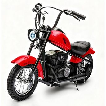 24V Electric Dirt Bike with 250w Motor, LED Lights, and Comfortable Leather Seat, Two-Speed