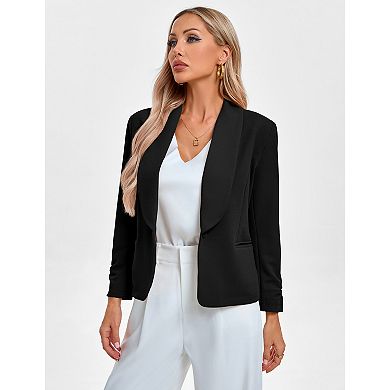 Women's Blazer Business Casual Lapel Collar Long Sleeve Open Front Work Office Suit Jacket Blazer