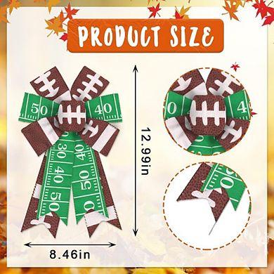 2 Football Burlap Bows for Wreath, Front Door Sports Decor