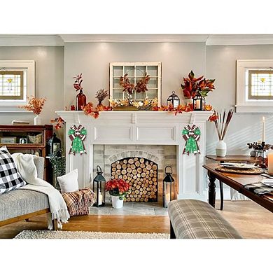 2 Football Burlap Bows for Wreath, Front Door Sports Decor