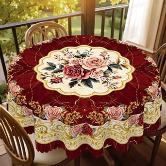Floral Tablecloth: Colorful Fiesta, Dustproof Easy-Care, Indoor/Outdoor Decor