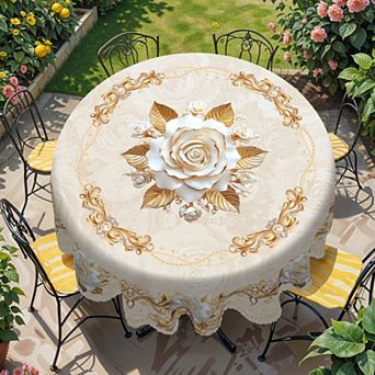 Floral Tablecloth: Colorful Fiesta, Dustproof Easy-Care, Indoor/Outdoor Decor