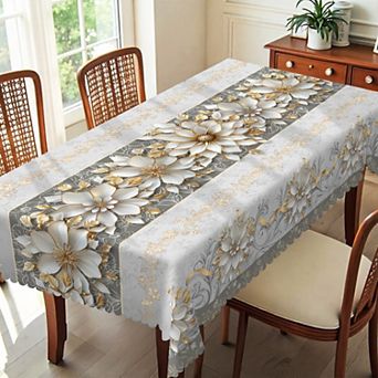 Floral Tablecloth: Colorful Fiesta, Dustproof Easy-Care, Indoor/Outdoor Decor
