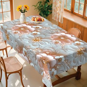 Floral Tablecloth: Colorful Fiesta, Dustproof Easy-Care, Indoor/Outdoor Decor