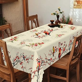 Floral Tablecloth: Colorful Fiesta, Dustproof Easy-Care, Indoor/Outdoor Decor