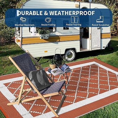 Fashionwu Modern Washable Grid UV Resistant Geometry Lightweight Bordered Stain Resistant Area Rug