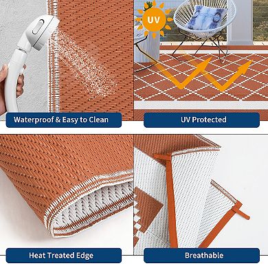 Fashionwu Modern Washable Grid UV Resistant Geometry Lightweight Bordered Stain Resistant Area Rug