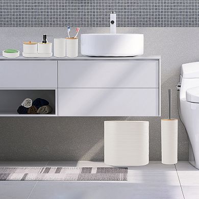 8-Piece Bathroom Accessories Set with Trash Can