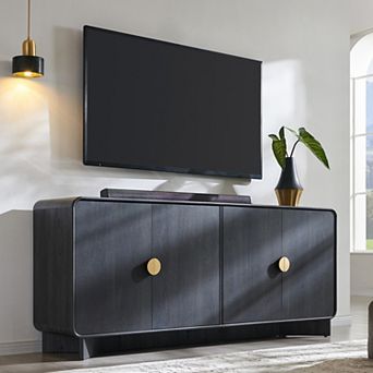 70″ Modern TV Stand, Entertainment Center for TVs Up to 80″, Media Console with Adjustable Shelves