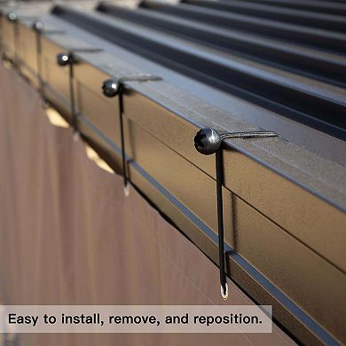 PVC Outdoor Curtain, 8'Hx8'W, Weather Resistant for Patio