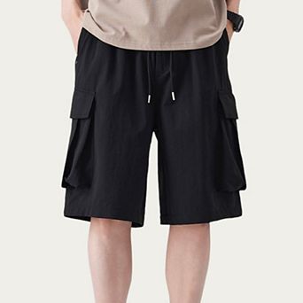 Men's Drawstring Waist Cargo Utility Casual Shorts with Relaxed Fit