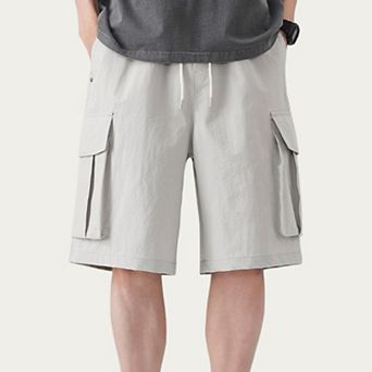 Men's Drawstring Waist Cargo Utility Casual Shorts with Relaxed Fit