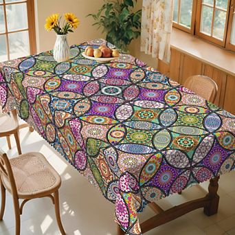 Bohemian Tablecloth: Colorful Dustproof Easy-Care, Indoor/Outdoor Festive Decor