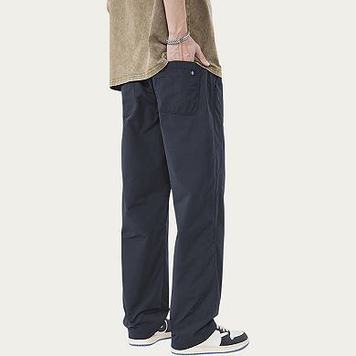 Men's Straight Leg Woven Pants with Minimal Utility Pocket