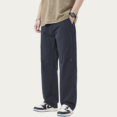 Men's Straight Leg Woven Pants with Minimal Utility Pocket