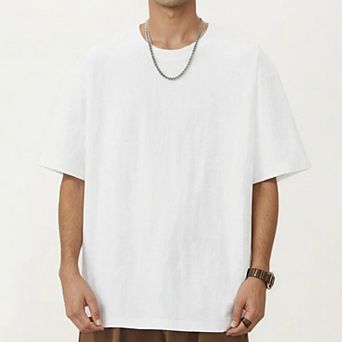 Men's Short Sleeve Crew Neck T Shirt with Relaxed Fit and Clean Minimal Silhouette