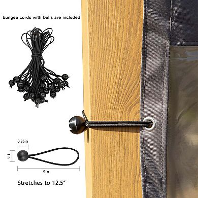 PVC Outdoor Curtain, 8'Hx16'W, Weather Resistant