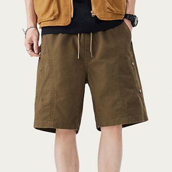 Men's Drawstring Waist Utility Casual Shorts with Relaxed Fit