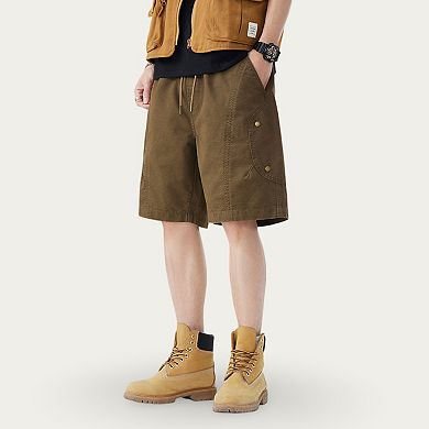 Men's Drawstring Waist Utility Casual Shorts with Relaxed Fit