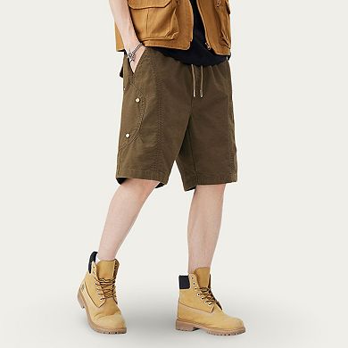 Men's Drawstring Waist Utility Casual Shorts with Relaxed Fit