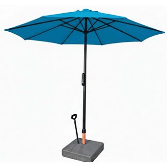 10 ft. Electric Center Pole Patio Umbrella with Remote Control Motorized Open Close