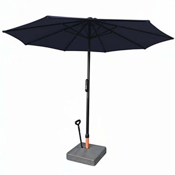 10 ft. Electric Center Pole Patio Umbrella with Remote Control Motorized Open Close
