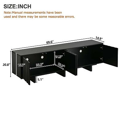 Retro Style Wood Grain TV Stand Media Console for Living Room