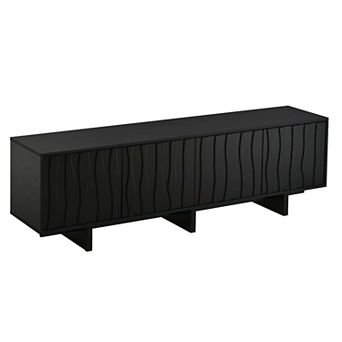 Retro Style Wood Grain TV Stand Media Console for Living Room