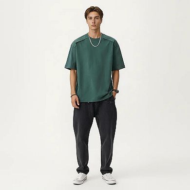 Men's Short Sleeve Crew Neck Essential T-Shirt with Relaxed Fit