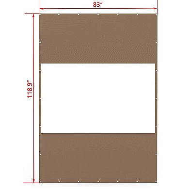 PVC Outdoor Panel Curtain, 10'Hx7'W, Weather Resistant for Patio