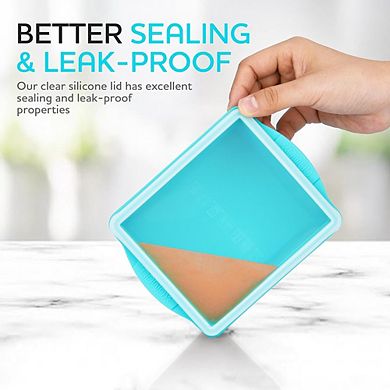 4-Pack 2-Cup Silicone Freezer Trays with Lids, Leakproof & BPA-Free