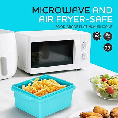 4-Pack 2-Cup Silicone Freezer Trays with Lids, Leakproof & BPA-Free