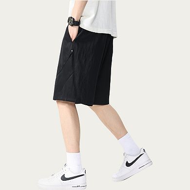Men's Drawstring Waist Relaxed Fit Casual Shorts with Lightweight Woven Feel