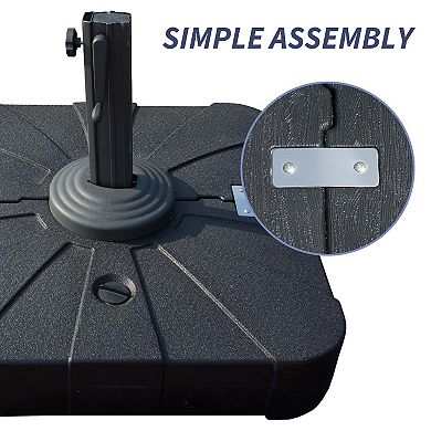Patio Umbrella Base, Wheels Water Sand Filled, 260LBS, 34"x34"