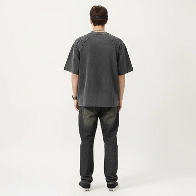 Men's Short Sleeve Crew Neck Graphic T-Shirt with Relaxed Fit