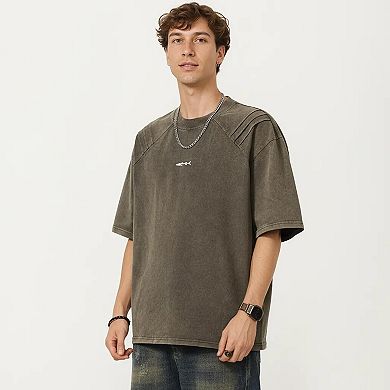 Men's Short Sleeve Crew Neck Graphic T-Shirt with Relaxed Fit