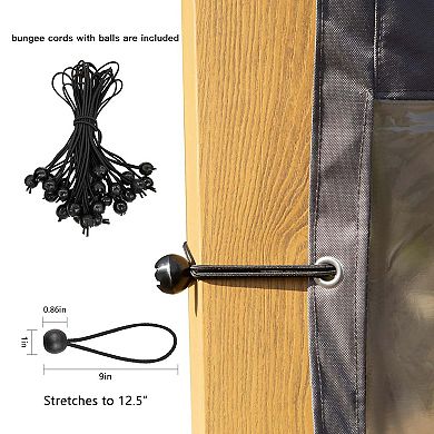 PVC Outdoor Curtain, 10'Hx8'W, Weather Resistant