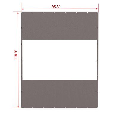 PVC Outdoor Curtain, 10'Hx8'W, Weather Resistant