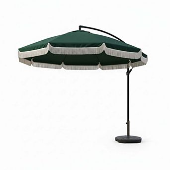 10 ft. Patio Garden Outdoor Offset Umbrella with 360° Rotation Removable Tassel Design