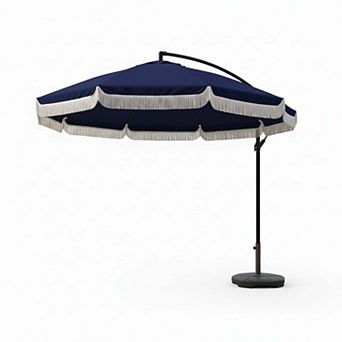 10 ft. Patio Garden Outdoor Offset Umbrella with 360° Rotation Removable Tassel Design