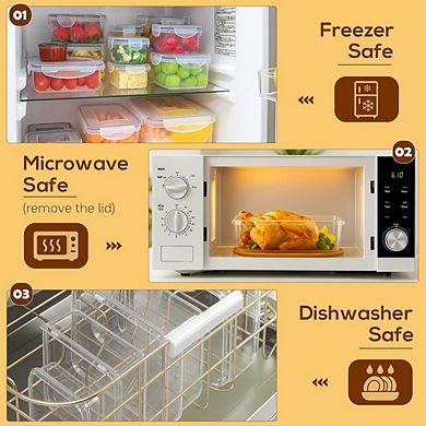 50-Piece Clear Airtight Food Storage Containers with Lids and Labels