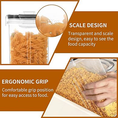 6PCS 4L Airtight Cereal & Food Storage Containers with Lids and Labels