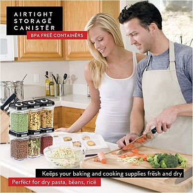 6-Piece Airtight Food Storage Containers Clear BPA-Free Pantry Set