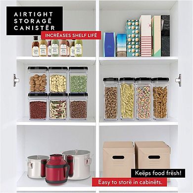 6-Piece Airtight Food Storage Containers Clear BPA-Free Pantry Set