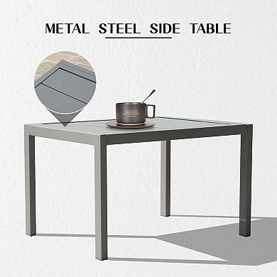 Pool Lounge Set of 3 with 2 Adjustable Chairs & 1 Side Table